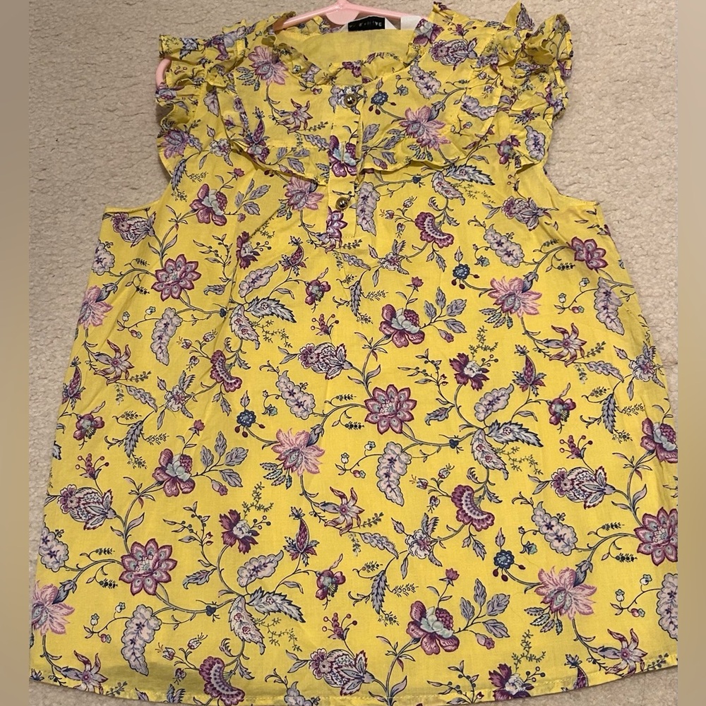 Janie and Jack yellow floral tank top